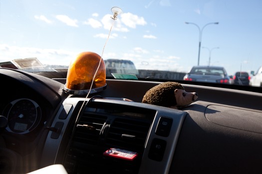 Todd Maisel keeps a 20-year old police light on his dash, which he refurbished himself and does use.